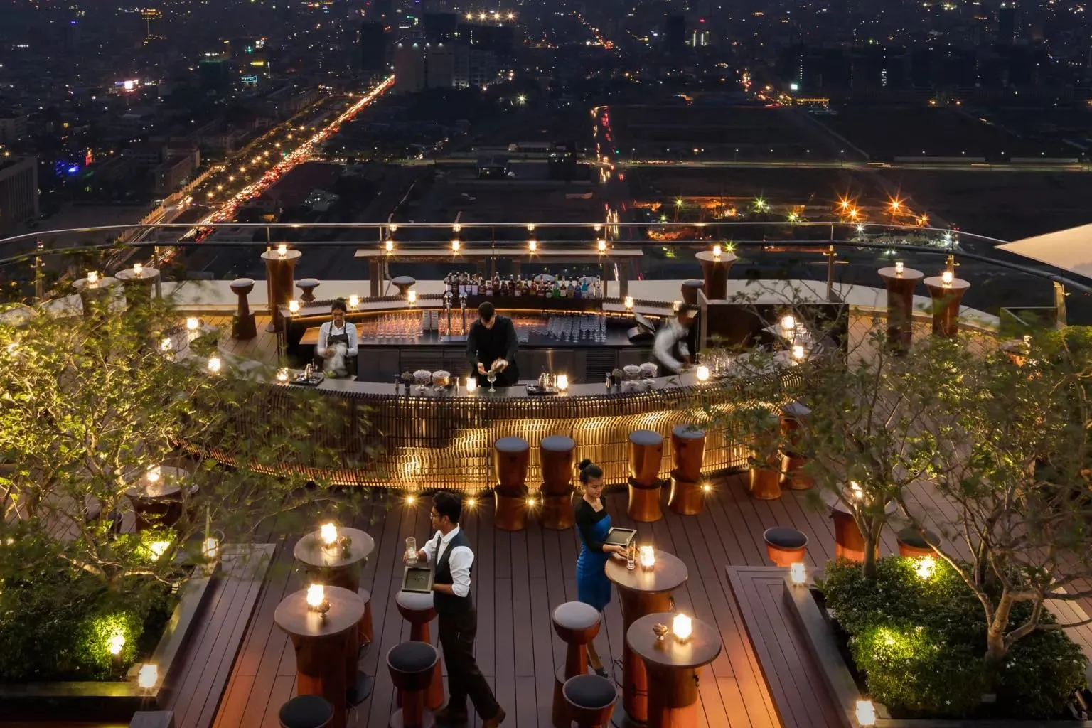 Rosewood Phnom Penh Sky Bar Mekong River View - Premium Southeast Asia Golf Tours 2026