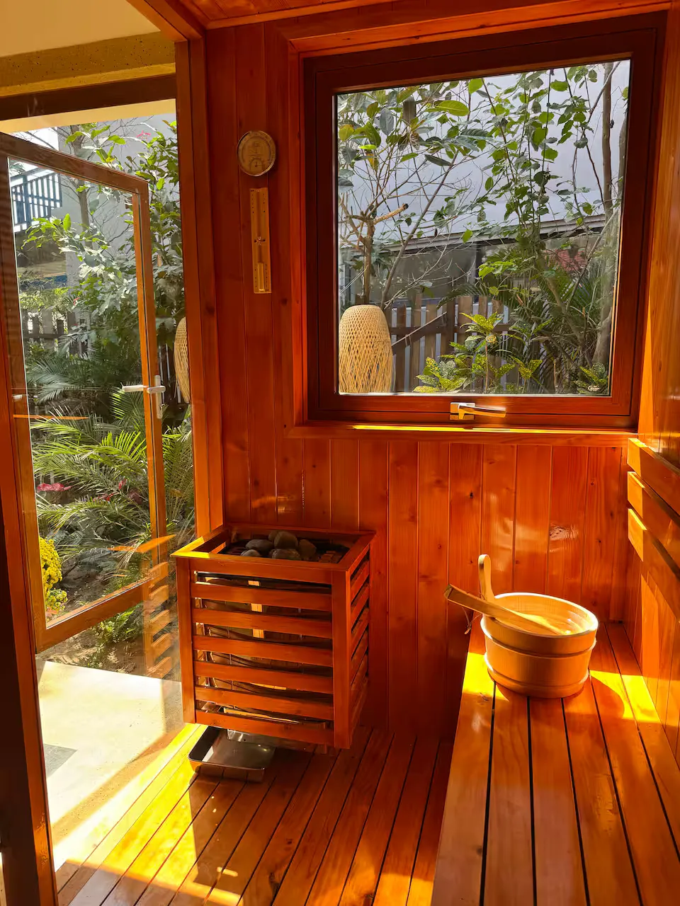 In-villa private sauna for post-golf recovery in Central Vietnam