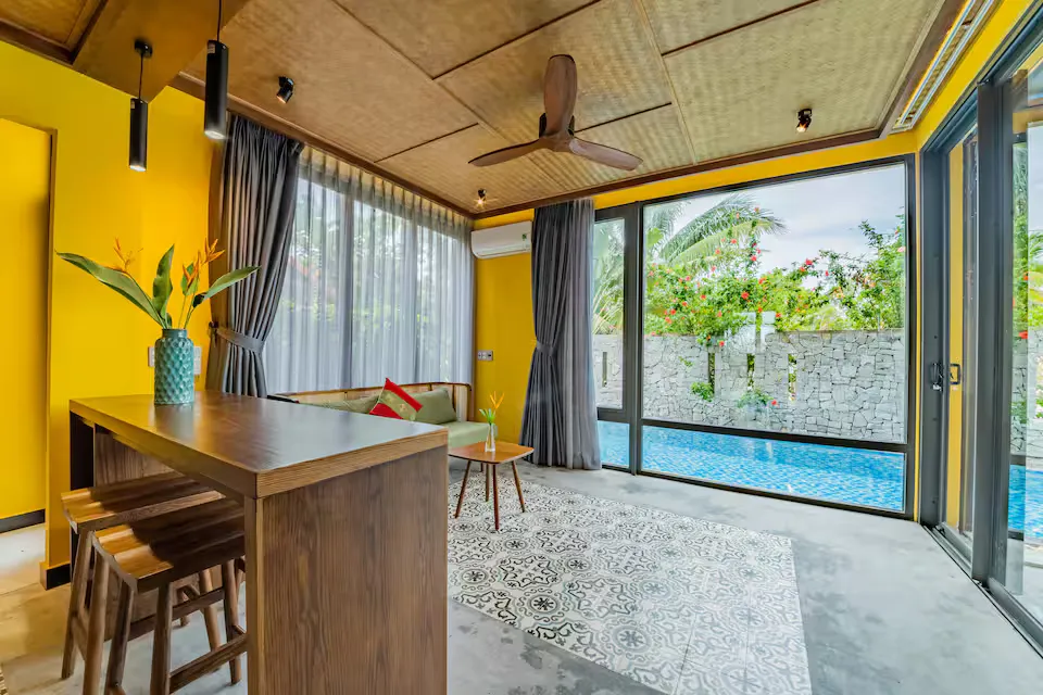 May Villa An Bang Beach Kitchen and Dining Area by the Pool Hoi An Vietnam